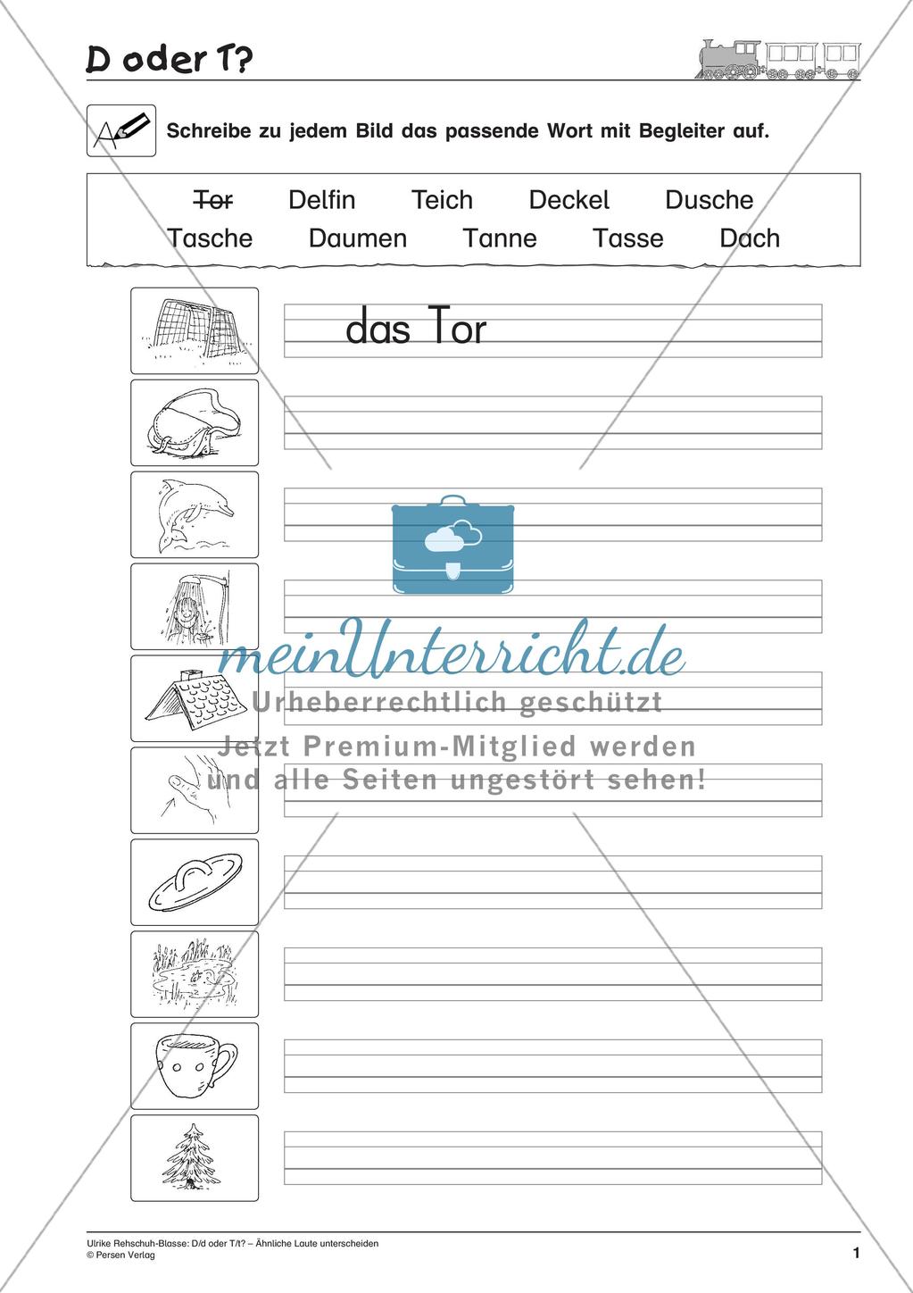 Unterscheidung ähnlicher Laute: D/d oder T/t Preview 3