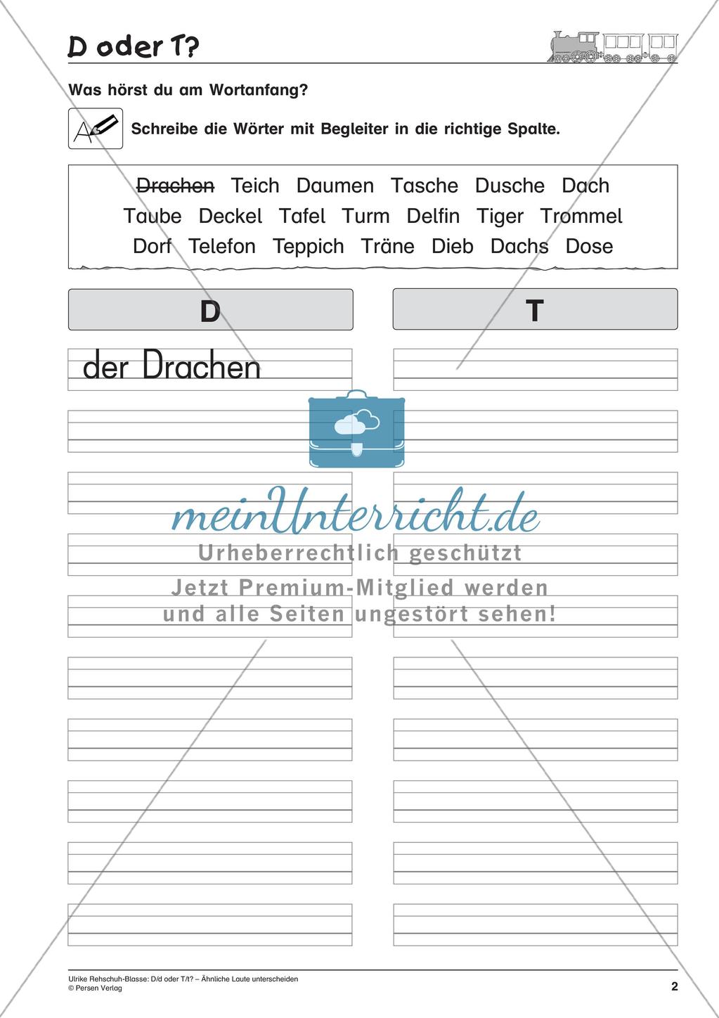 Unterscheidung ähnlicher Laute: D/d oder T/t Preview 4