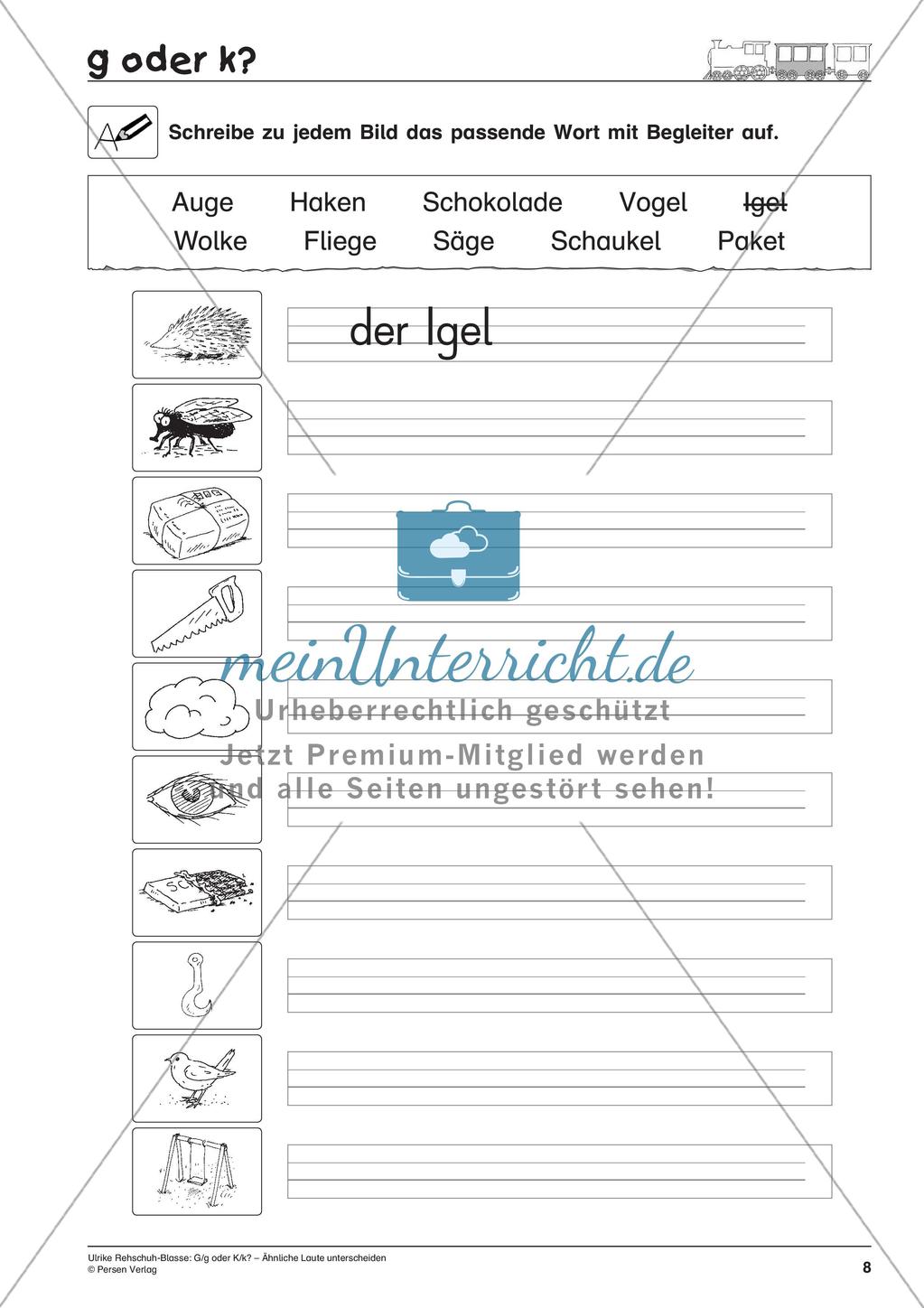Unterscheidung ähnlicher Laute: G/g oder K/k? Preview 10