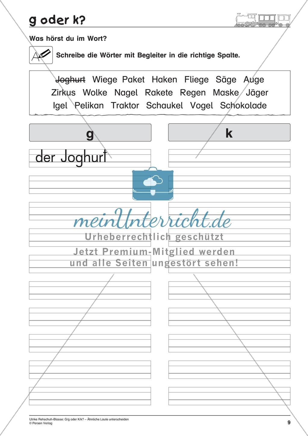 Unterscheidung ähnlicher Laute: G/g oder K/k? Preview 11