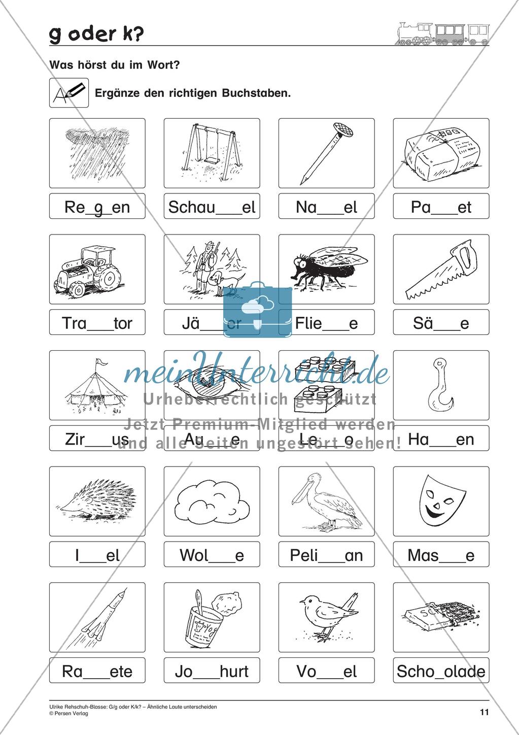 Unterscheidung ähnlicher Laute: G/g oder K/k? Preview 13