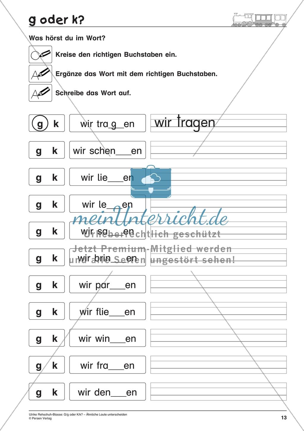 Unterscheidung ähnlicher Laute: G/g oder K/k? Preview 15