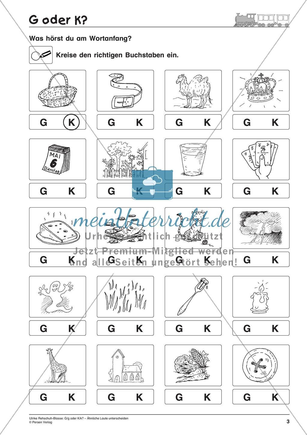 Unterscheidung ähnlicher Laute: G/g oder K/k? Preview 5