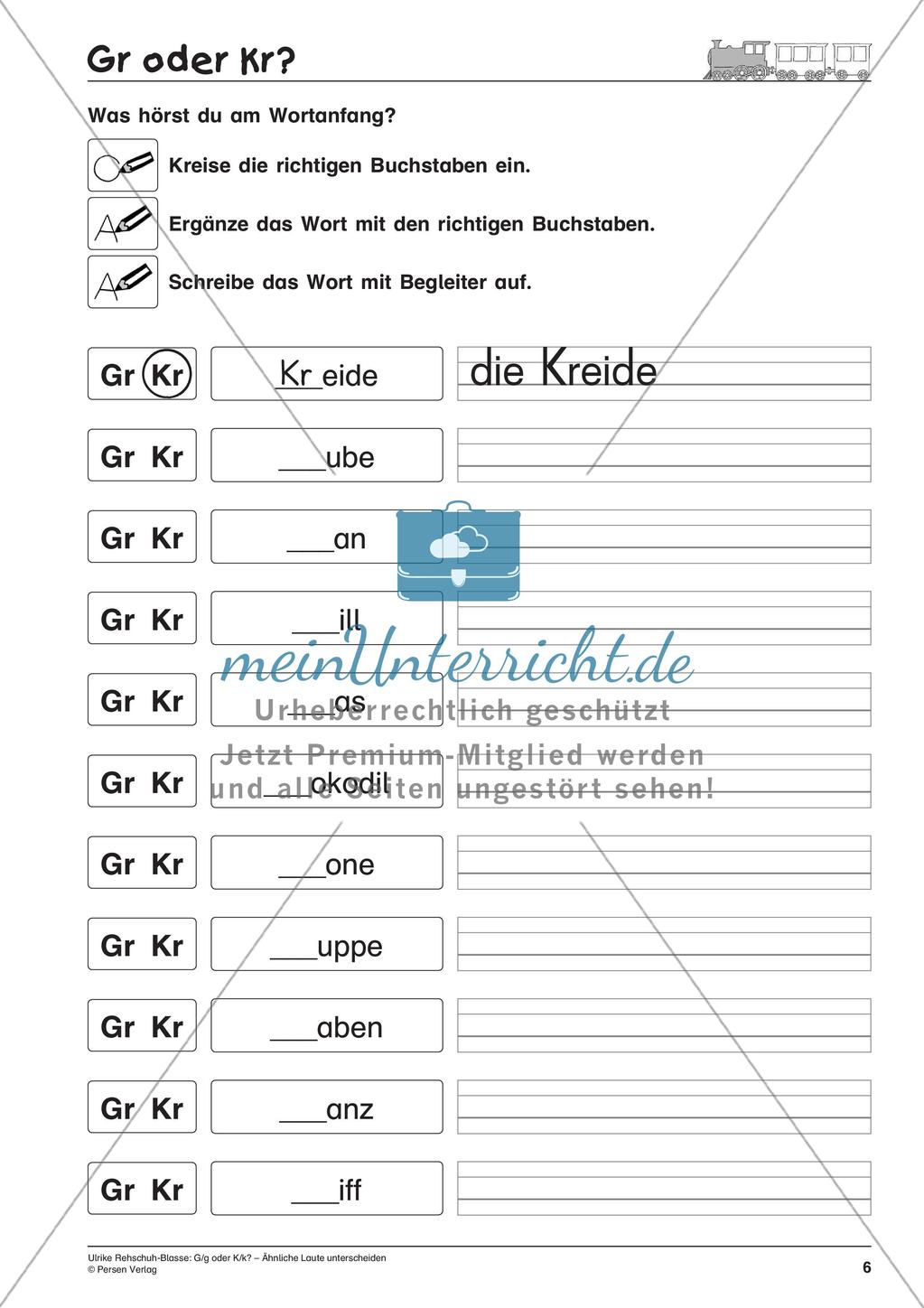 Unterscheidung ähnlicher Laute: G/g oder K/k? Preview 8