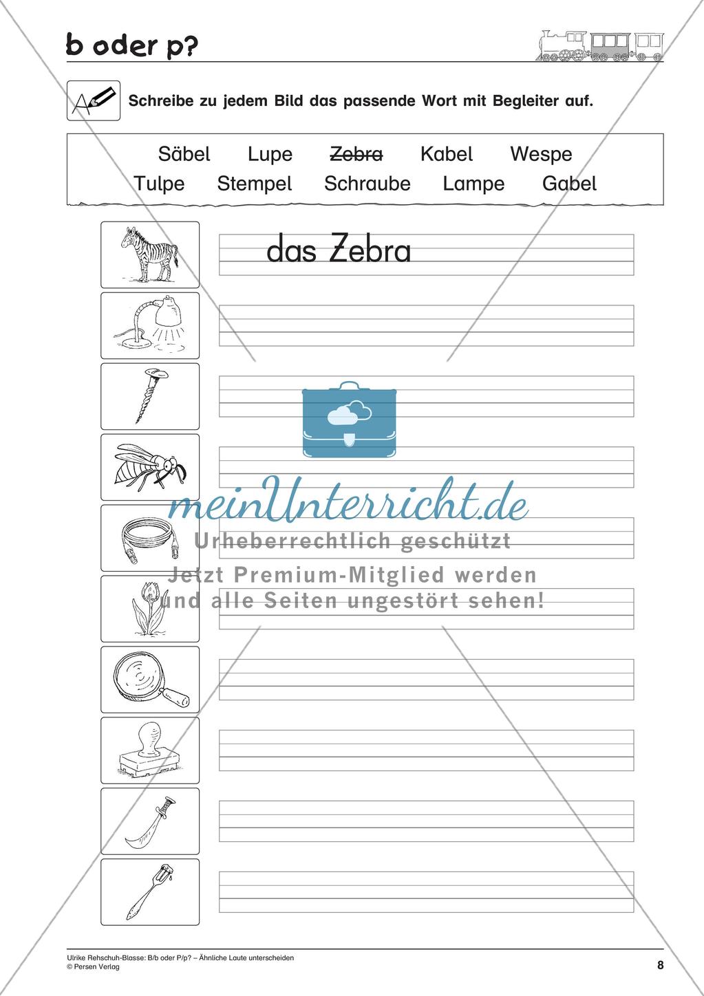 Unterscheidung ähnlicher Laute: B/b oder P/p Preview 10