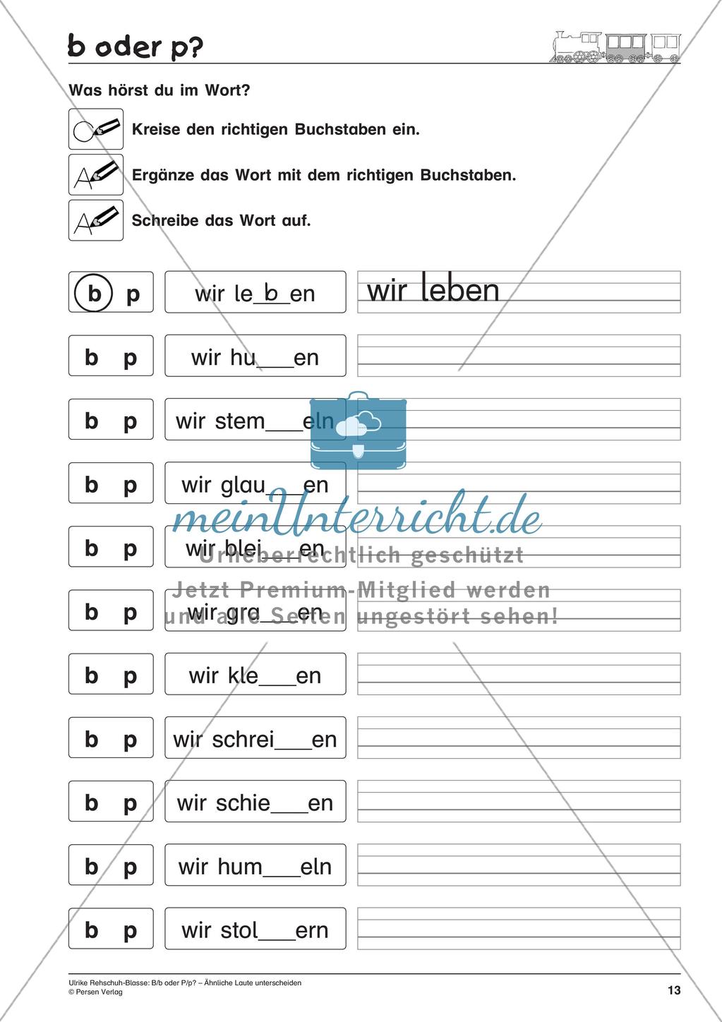 Unterscheidung ähnlicher Laute: B/b oder P/p Preview 15