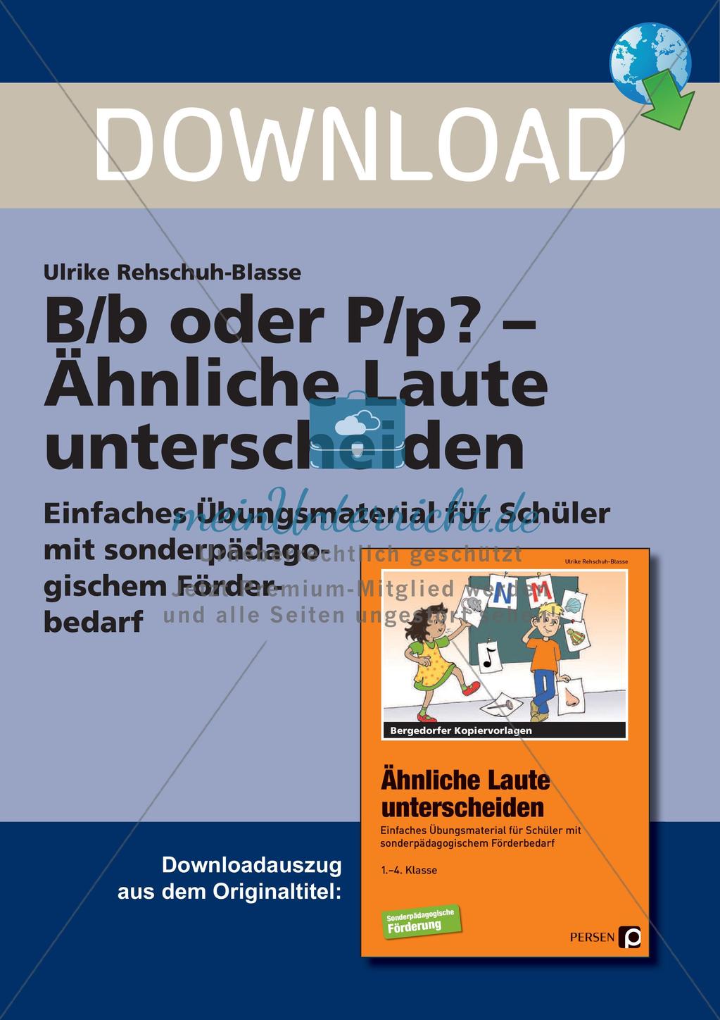 Unterscheidung ähnlicher Laute: B/b oder P/p Preview 1