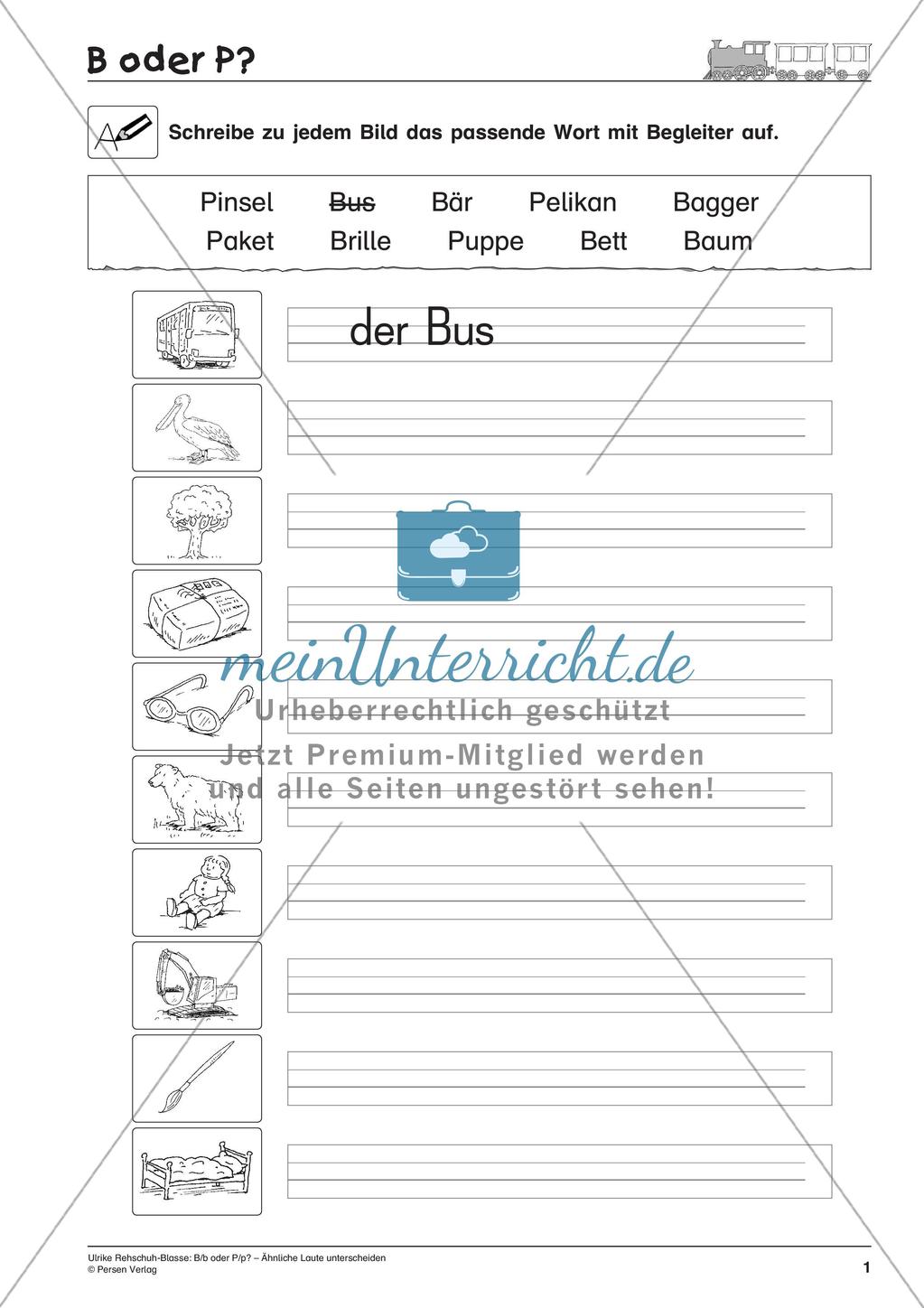 Unterscheidung ähnlicher Laute: B/b oder P/p Preview 3