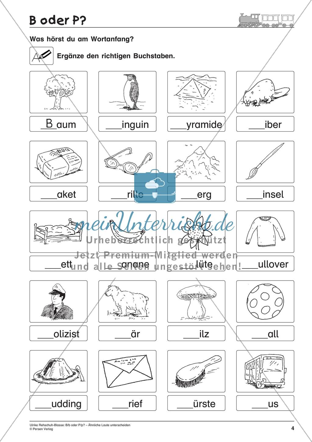Unterscheidung ähnlicher Laute: B/b oder P/p Preview 6