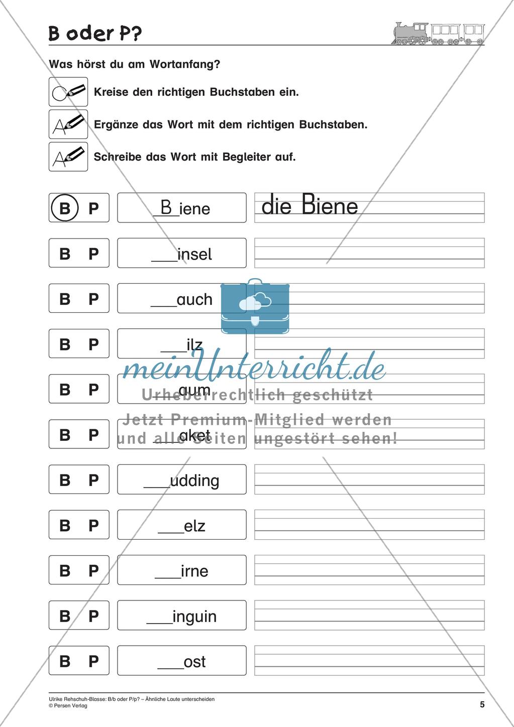 Unterscheidung ähnlicher Laute: B/b oder P/p Preview 7