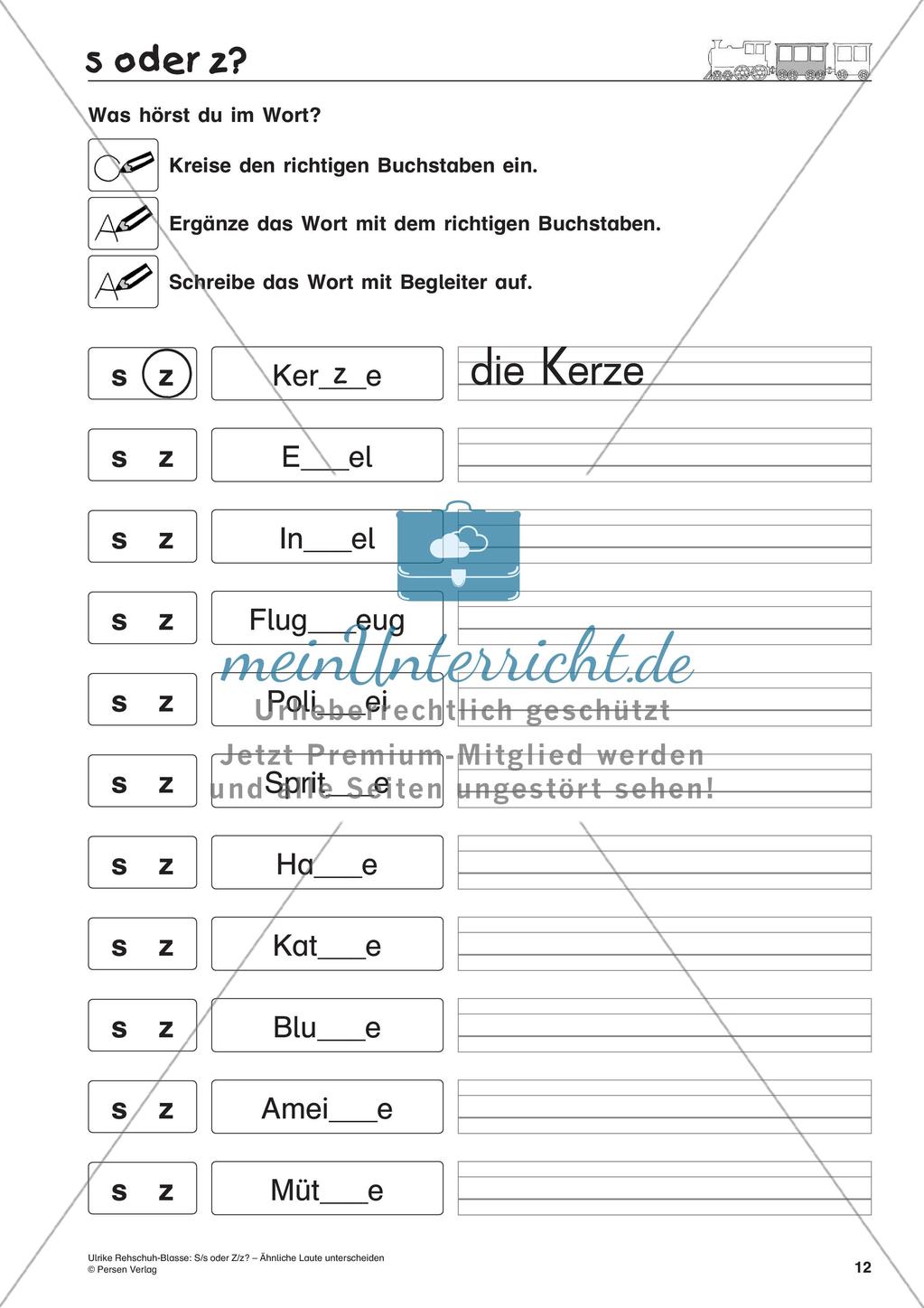 S/s oder Z/z: Unterscheidung ähnlicher Laute Preview 14