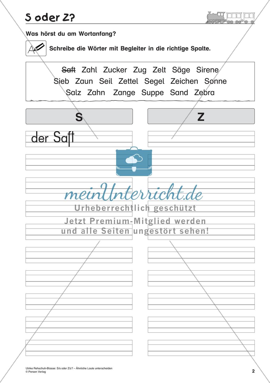 S/s oder Z/z: Unterscheidung ähnlicher Laute Preview 4