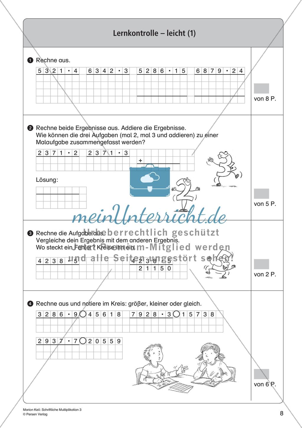 Schriftliche Multiplikation: Differenzierte Lernkontrollen Preview 10