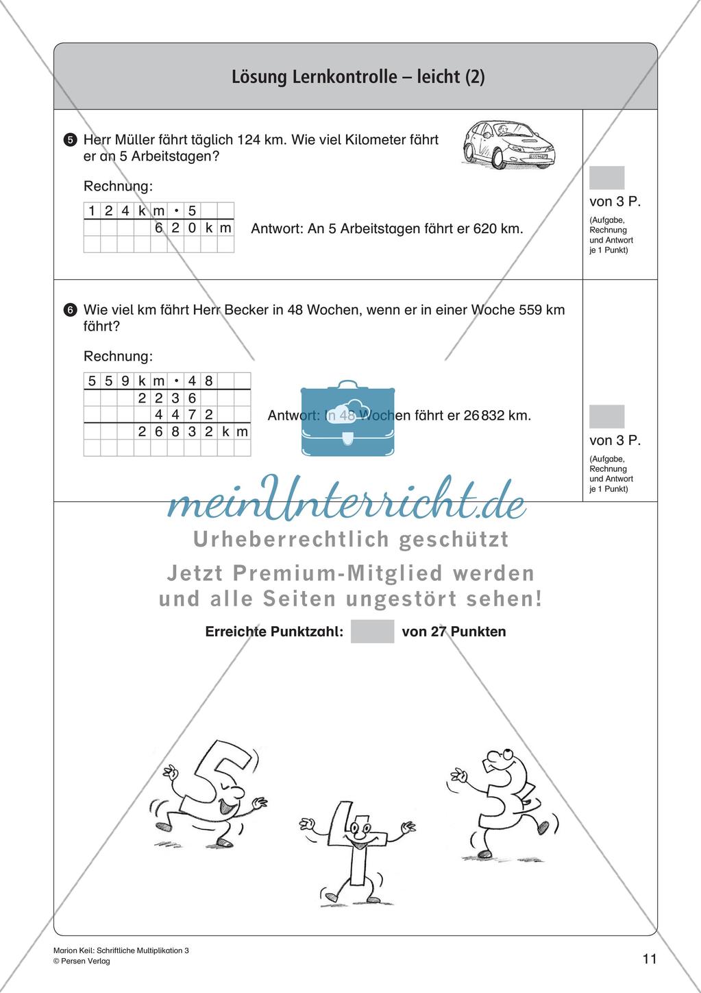 Schriftliche Multiplikation: Differenzierte Lernkontrollen Preview 13