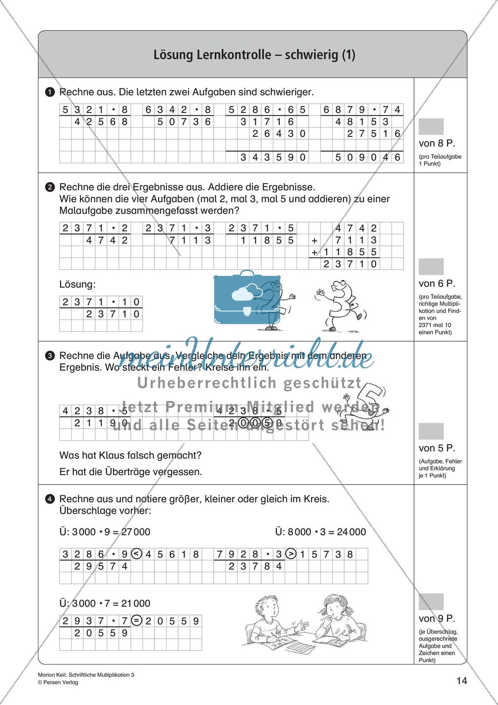 Schriftliche Multiplikation: Differenzierte Lernkontrollen Preview 16