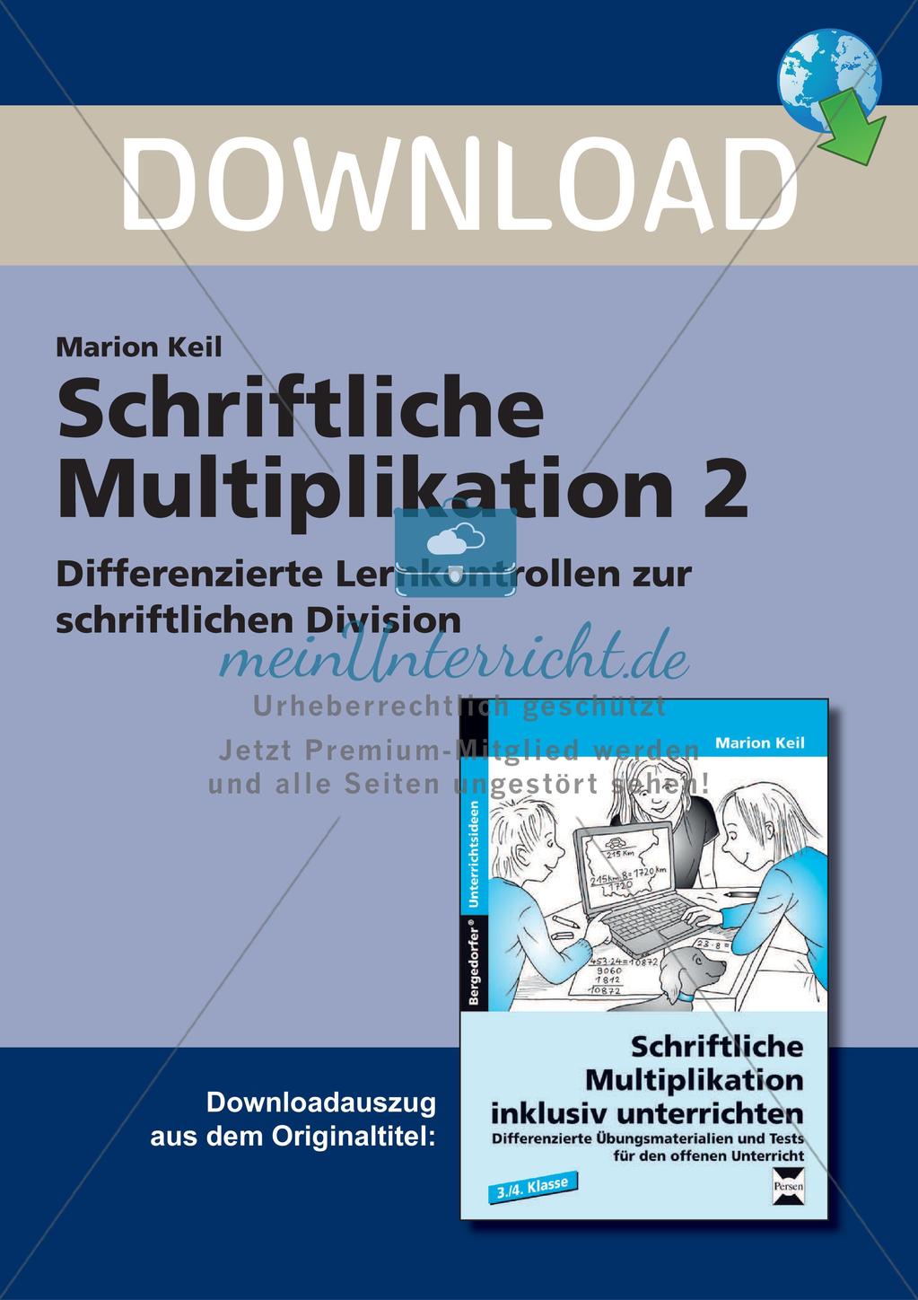 Schriftliche Multiplikation: Differenzierte Lernkontrollen Preview 1