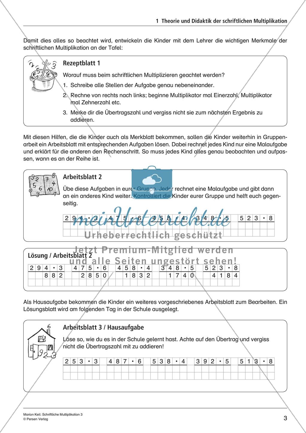 Schriftliche Multiplikation: Differenzierte Lernkontrollen Preview 5