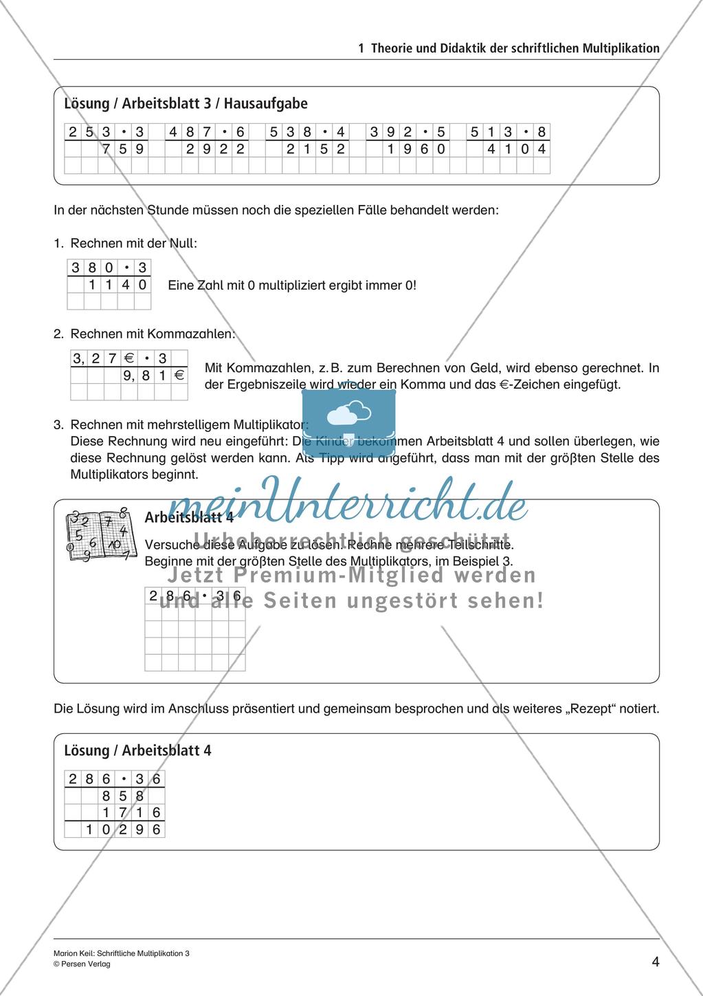 Schriftliche Multiplikation: Differenzierte Lernkontrollen Preview 6