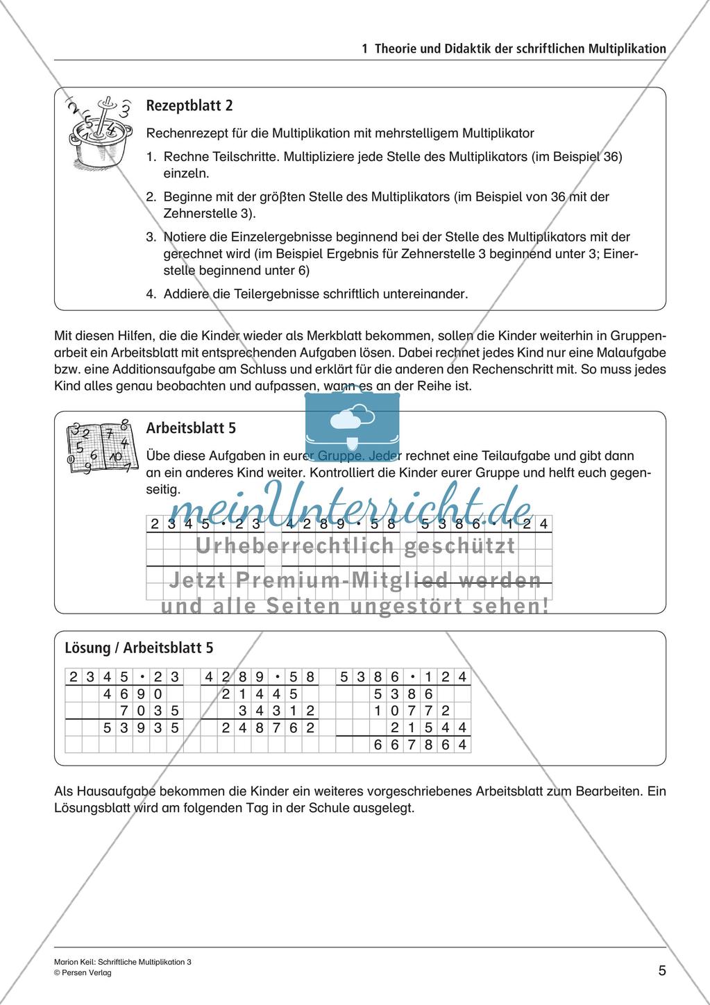 Schriftliche Multiplikation: Differenzierte Lernkontrollen Preview 7