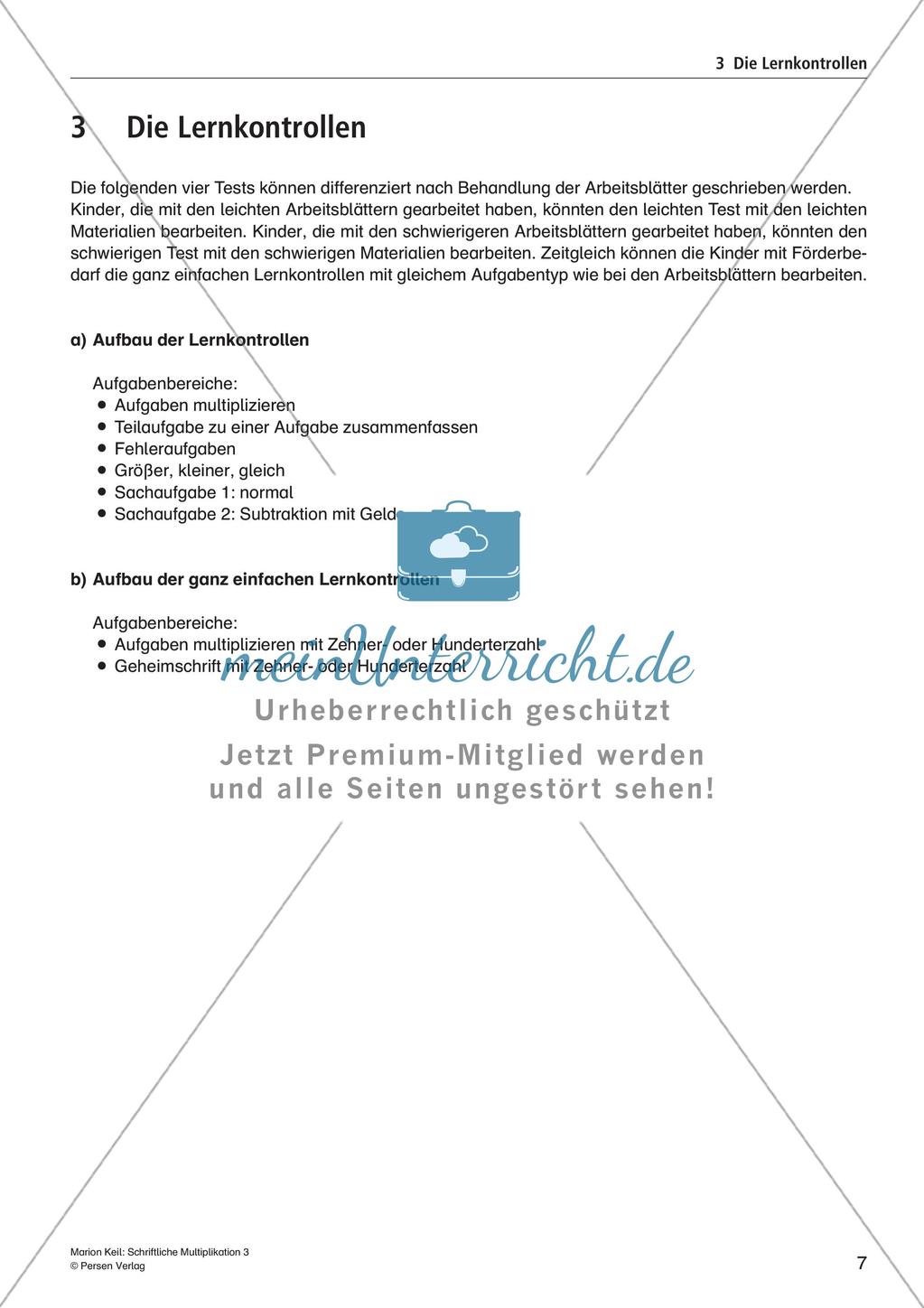 Schriftliche Multiplikation: Differenzierte Lernkontrollen Preview 9