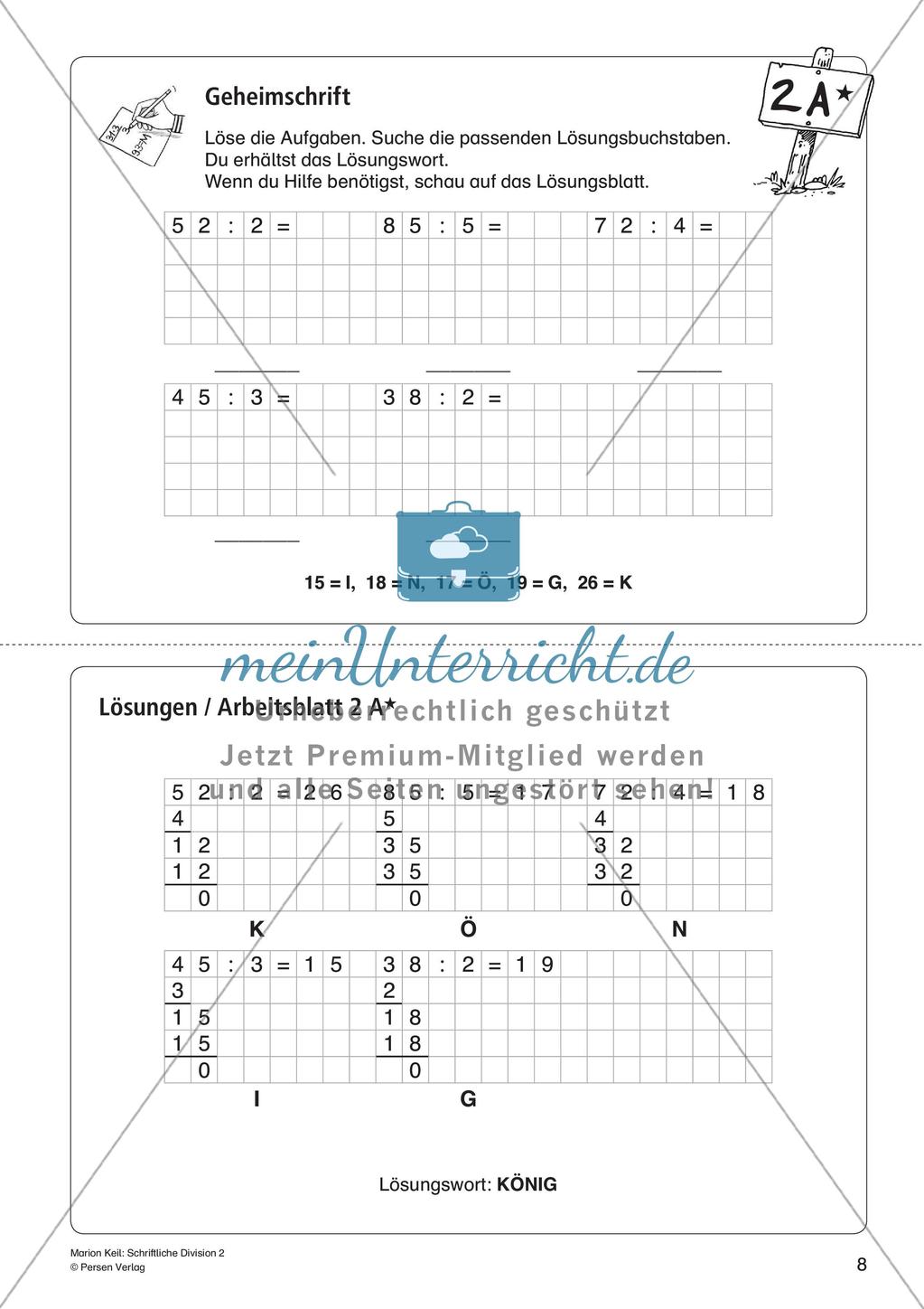 Schriftliche Division: Rechenübungen auf leichtem Niveau Preview 10
