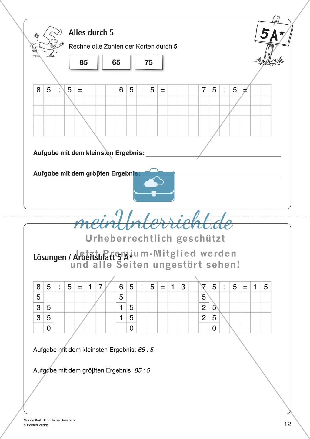 Schriftliche Division: Rechenübungen auf leichtem Niveau Preview 14