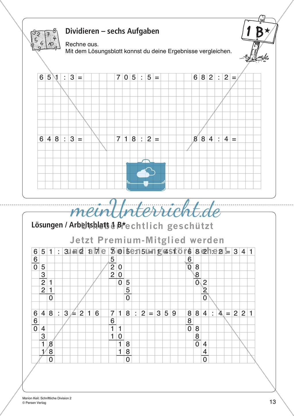 Schriftliche Division: Rechenübungen auf leichtem Niveau Preview 15