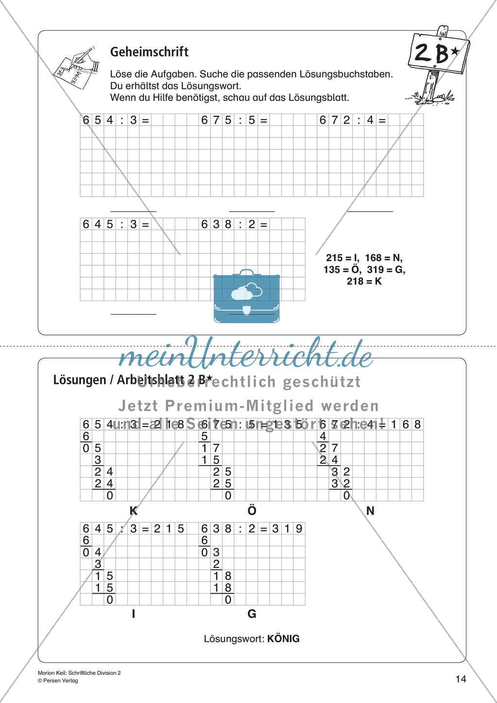Schriftliche Division: Rechenübungen auf leichtem Niveau Preview 16