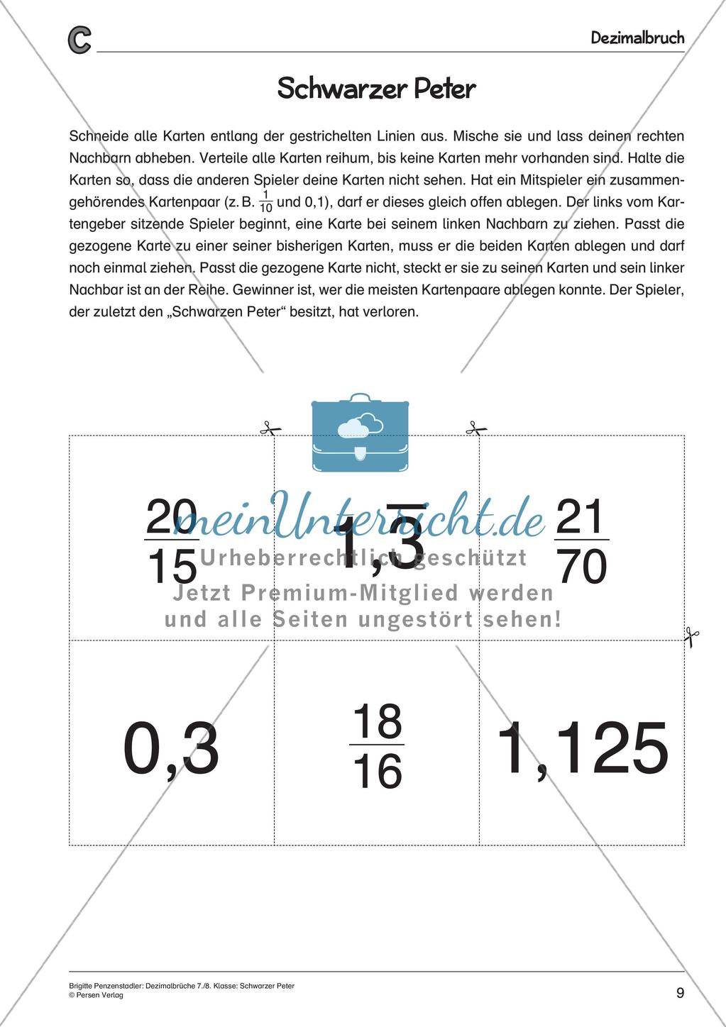 Die Dezimalbrüche: Schwarzer Peter Preview 11