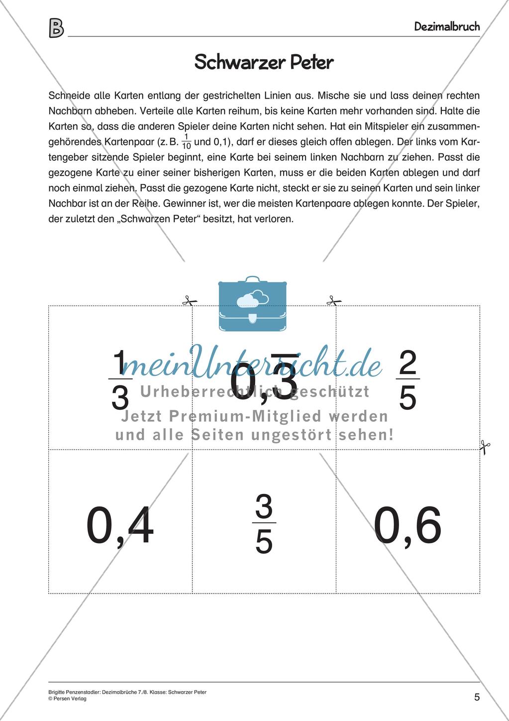 Die Dezimalbrüche: Schwarzer Peter Preview 7