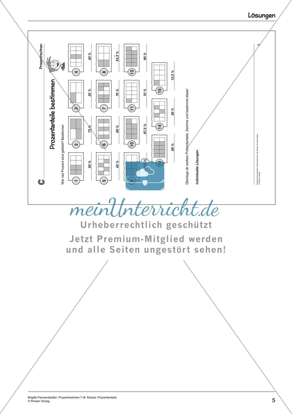 Das Prozentrechnen: Die Prozentanteile Preview 7