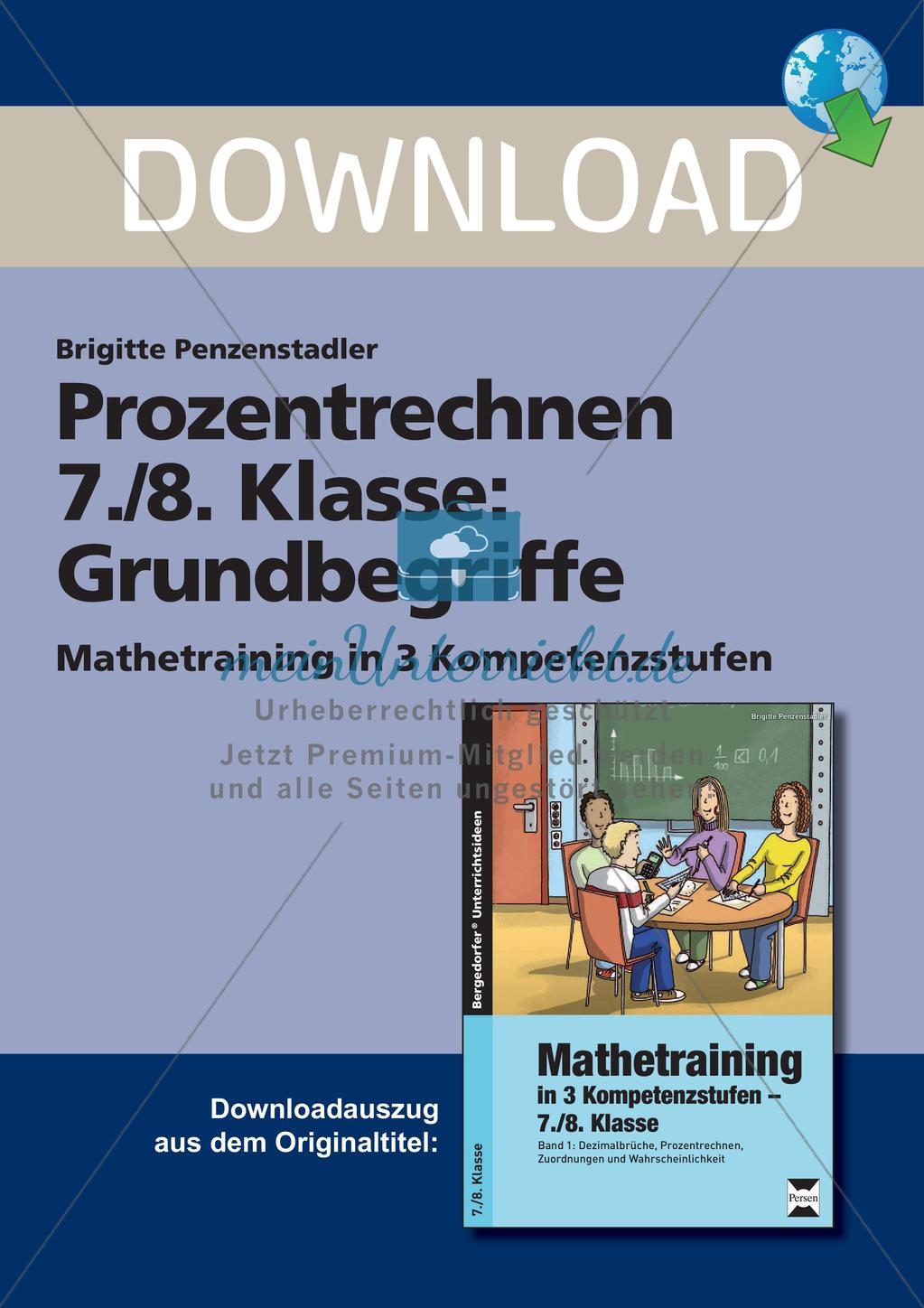Das Prozentrechnen: Die Grundbegriffe Preview 1