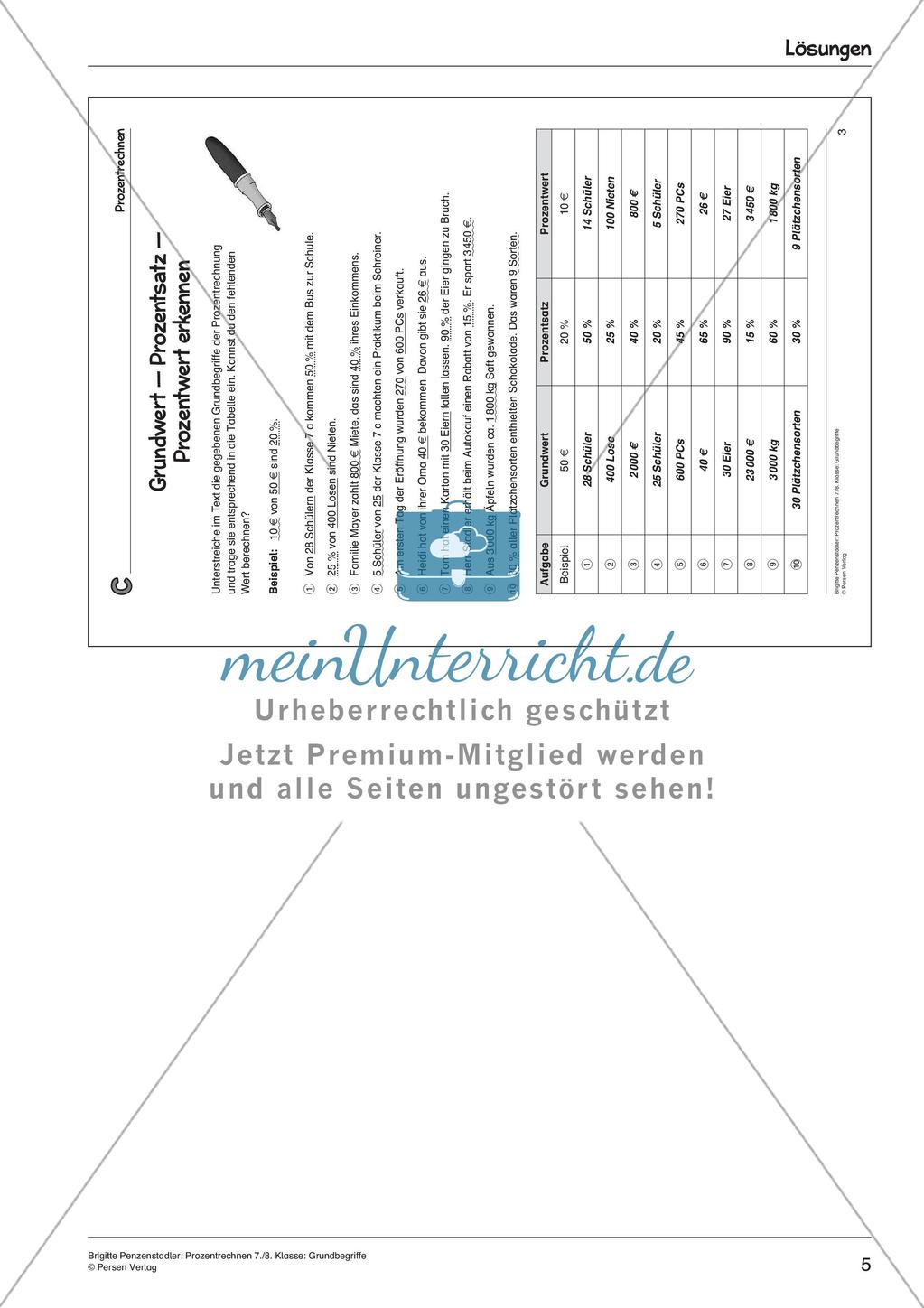 Das Prozentrechnen: Die Grundbegriffe Preview 7