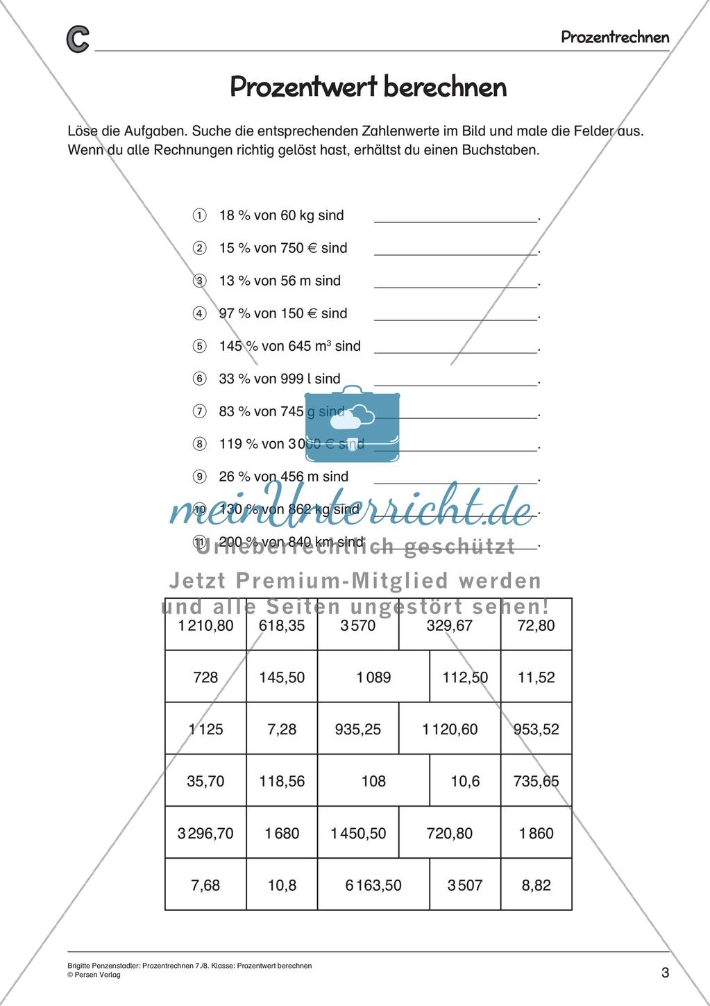 Die Berechnung des Prozentwerts Preview 5