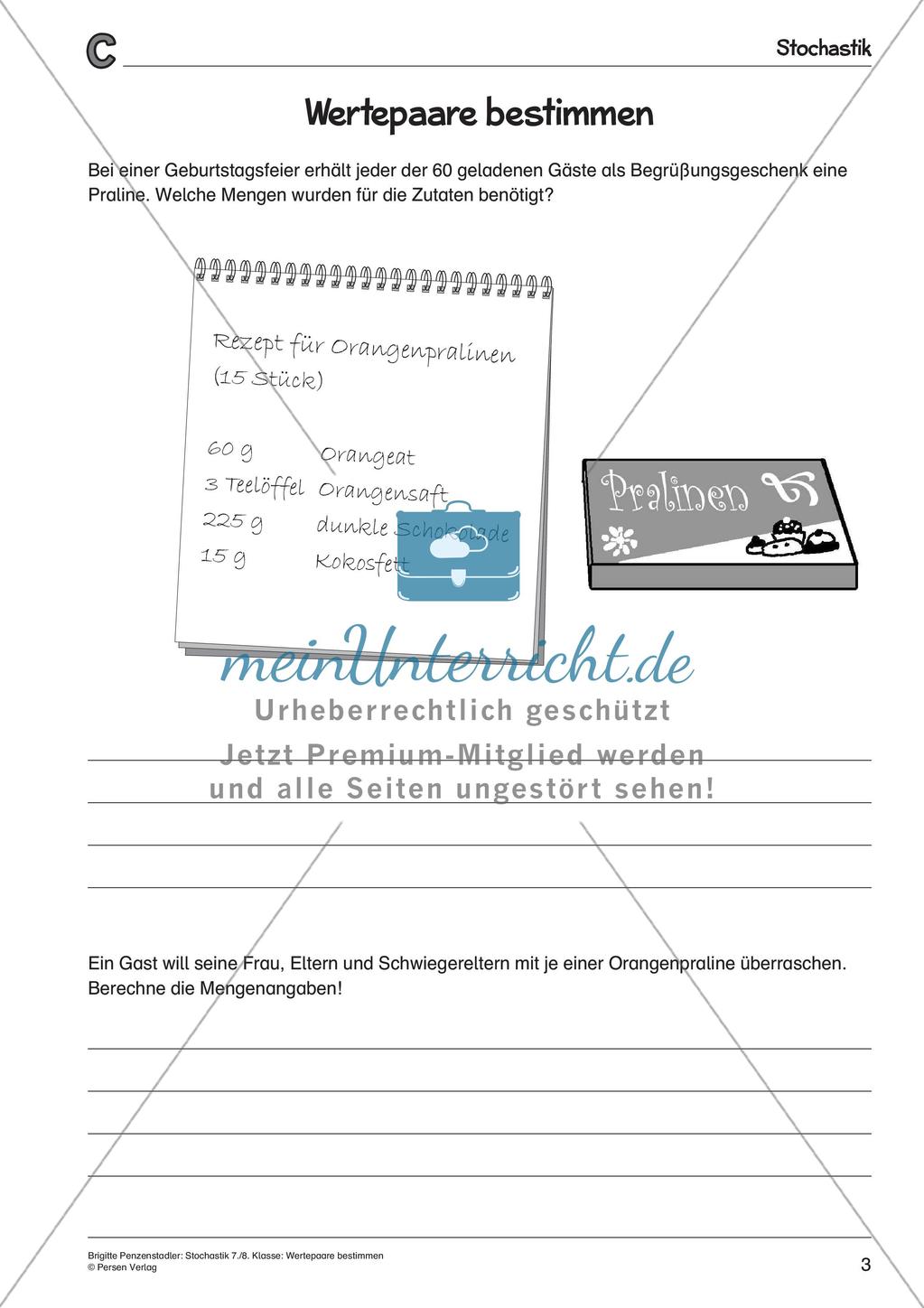 Stochastik: Die Bestimmung von Wertpaaren Preview 5
