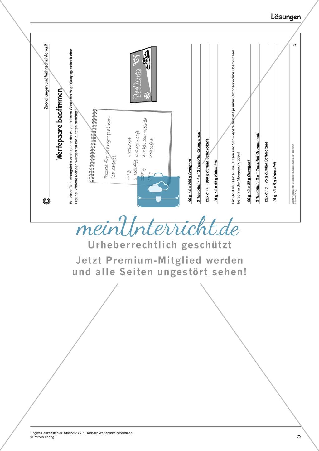 Stochastik: Die Bestimmung von Wertpaaren Preview 7