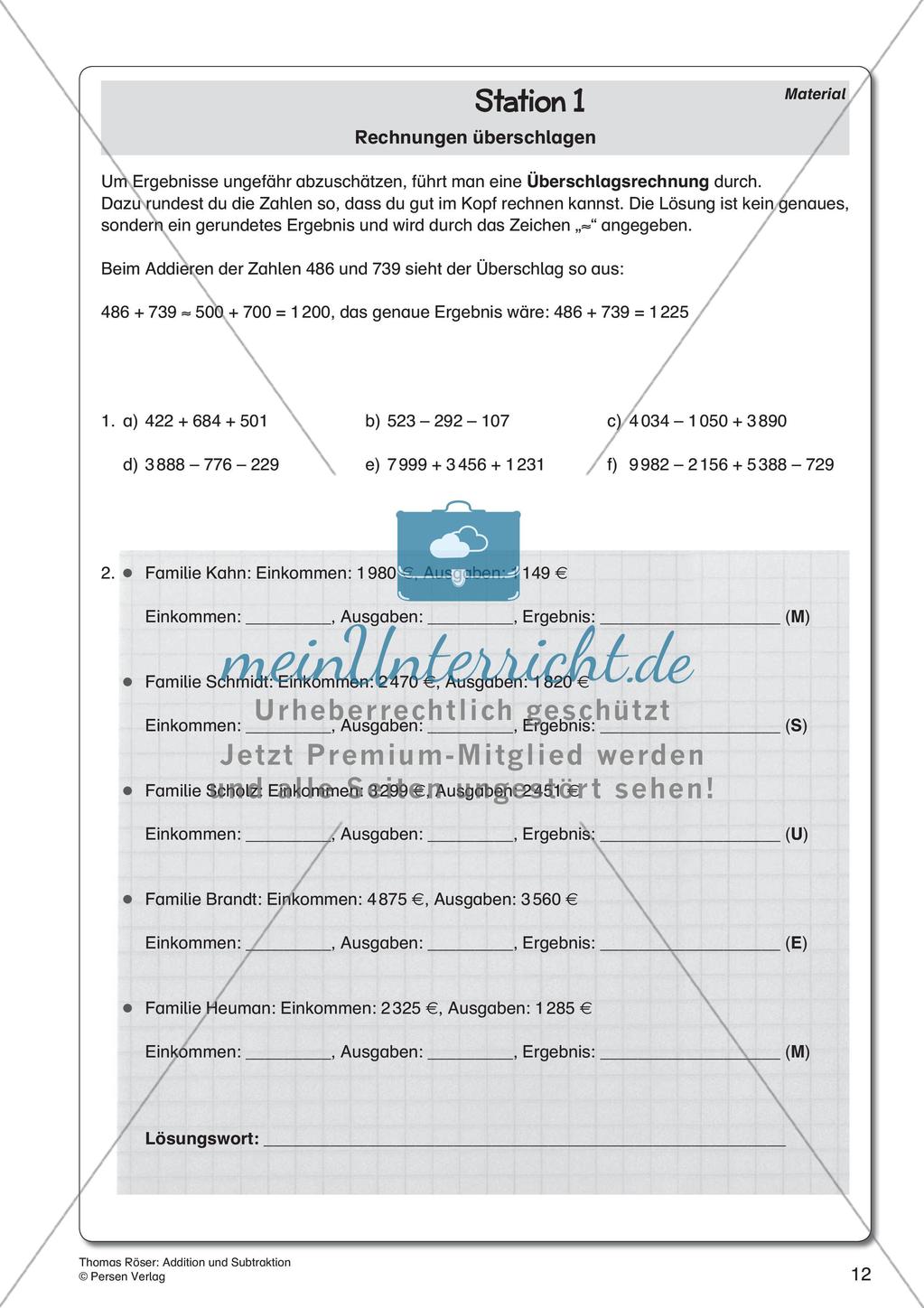 Addition und Subtraktion Preview 14