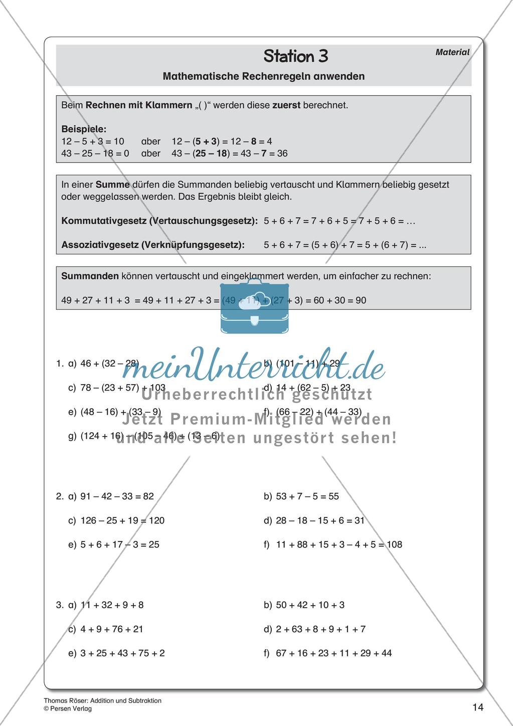 Addition und Subtraktion Preview 16