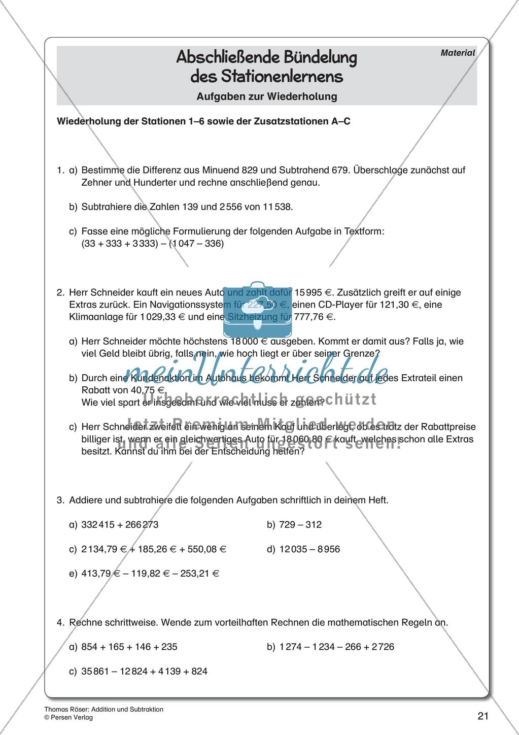 Addition und Subtraktion Preview 23