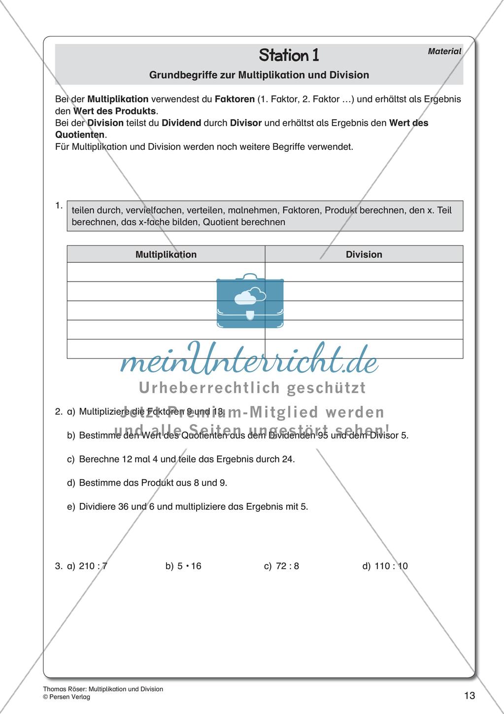Multiplikation und Division Preview 15