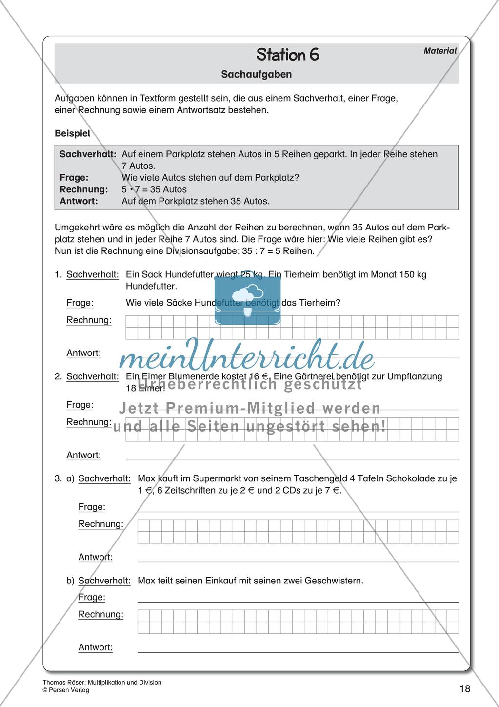 Multiplikation und Division Preview 20