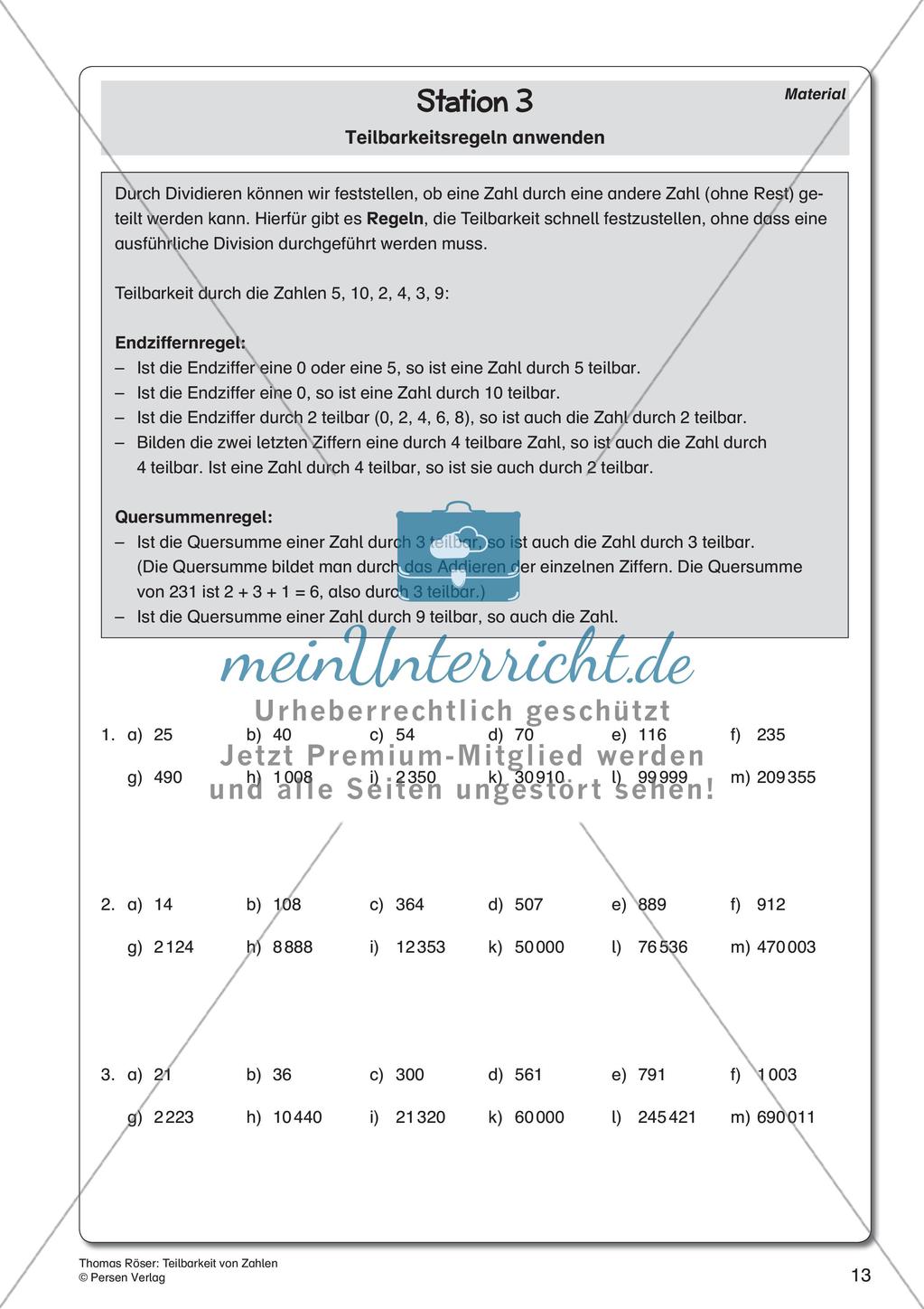 Teilbarkeit von Zahlen Preview 15