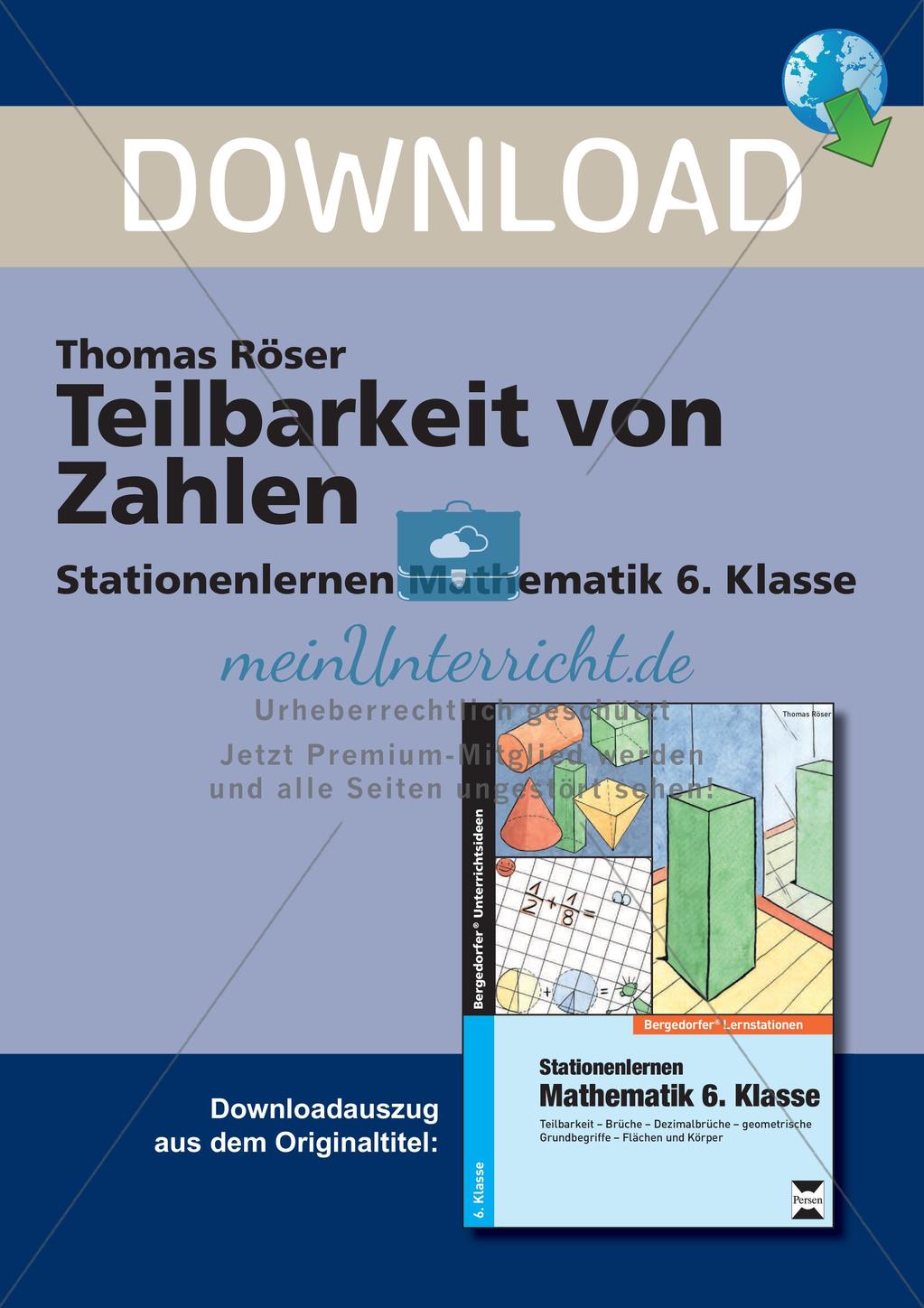 Teilbarkeit von Zahlen Preview 1