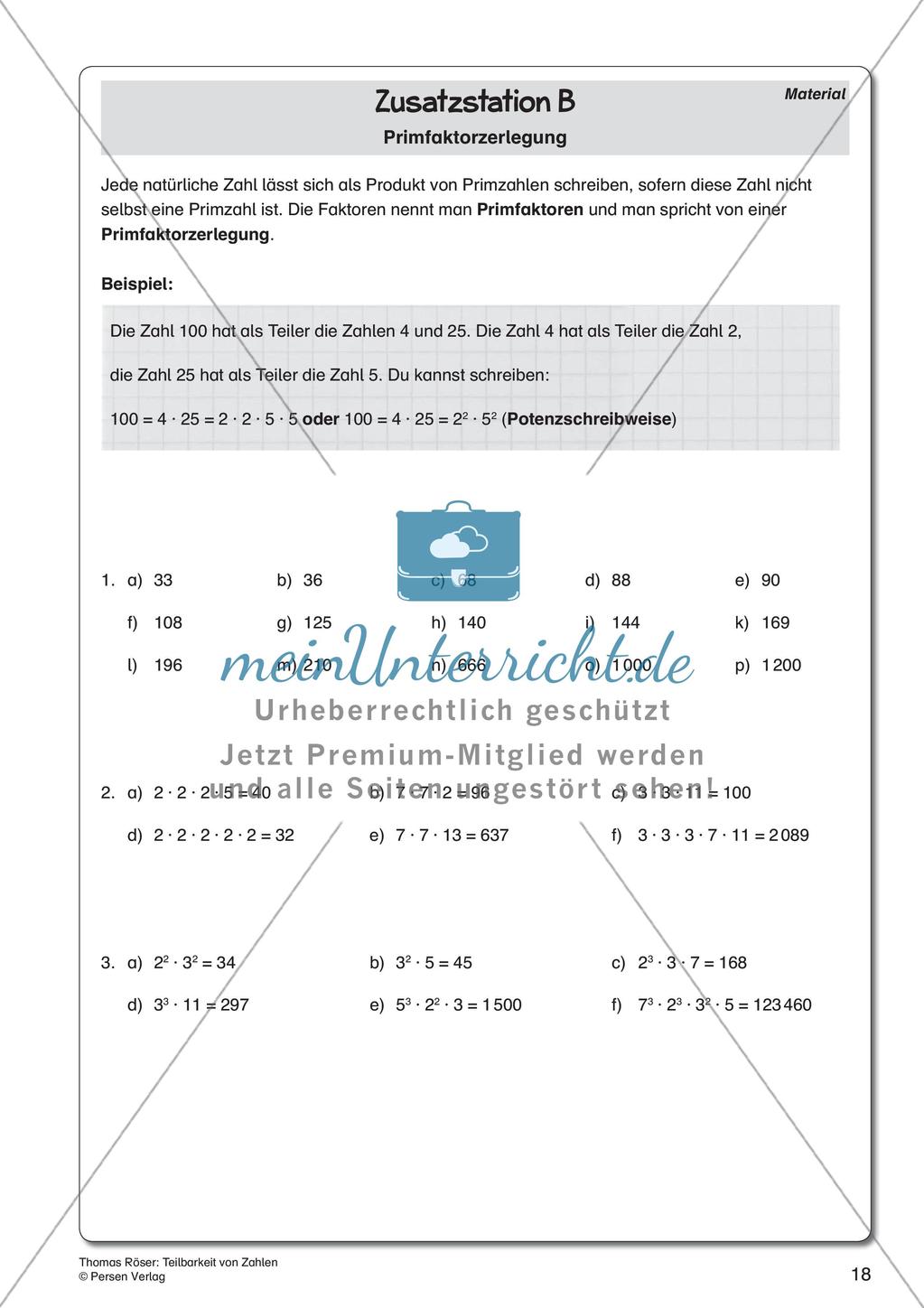 Teilbarkeit von Zahlen Preview 20