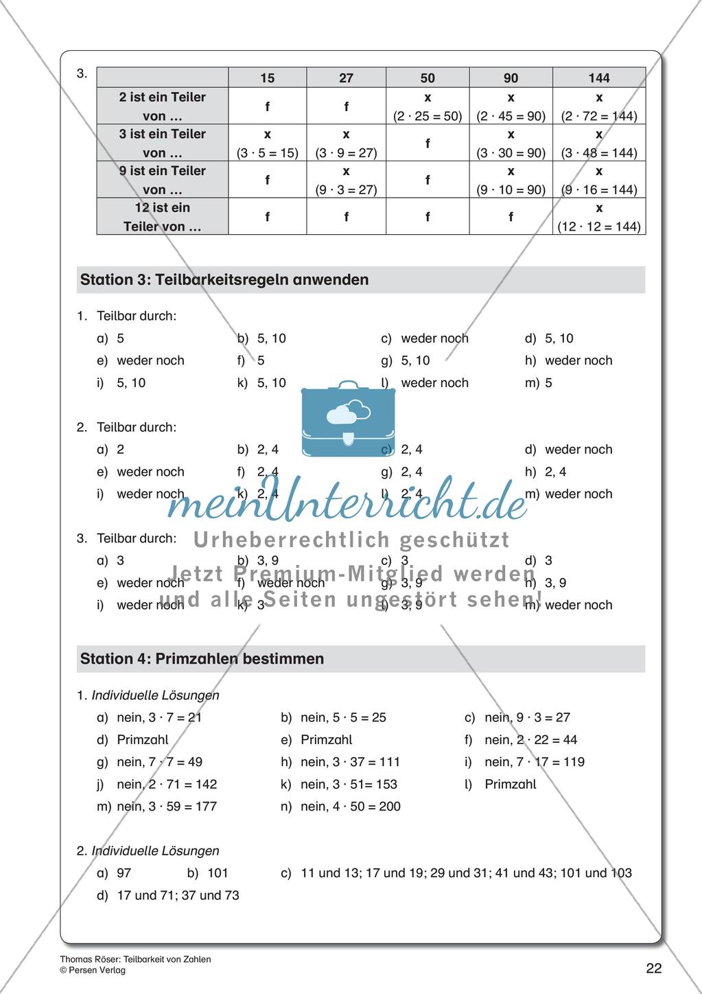 Teilbarkeit von Zahlen Preview 24