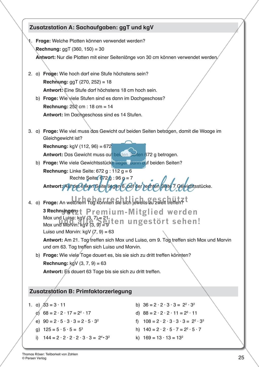 Teilbarkeit von Zahlen Preview 27