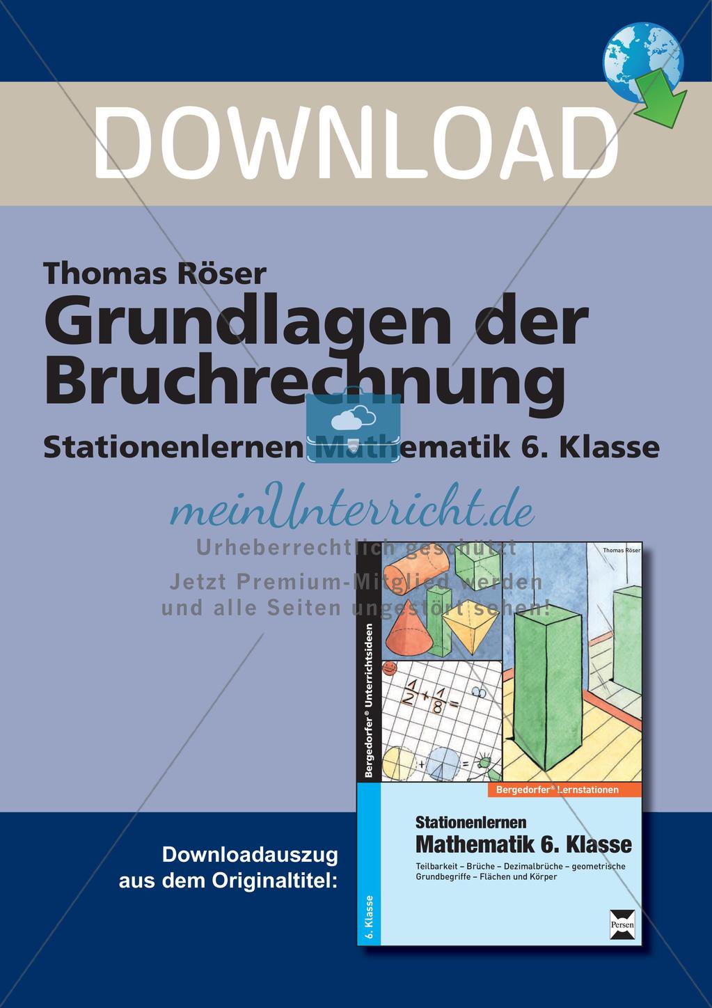 Die Grundlagen der Bruchrechnung Preview 1