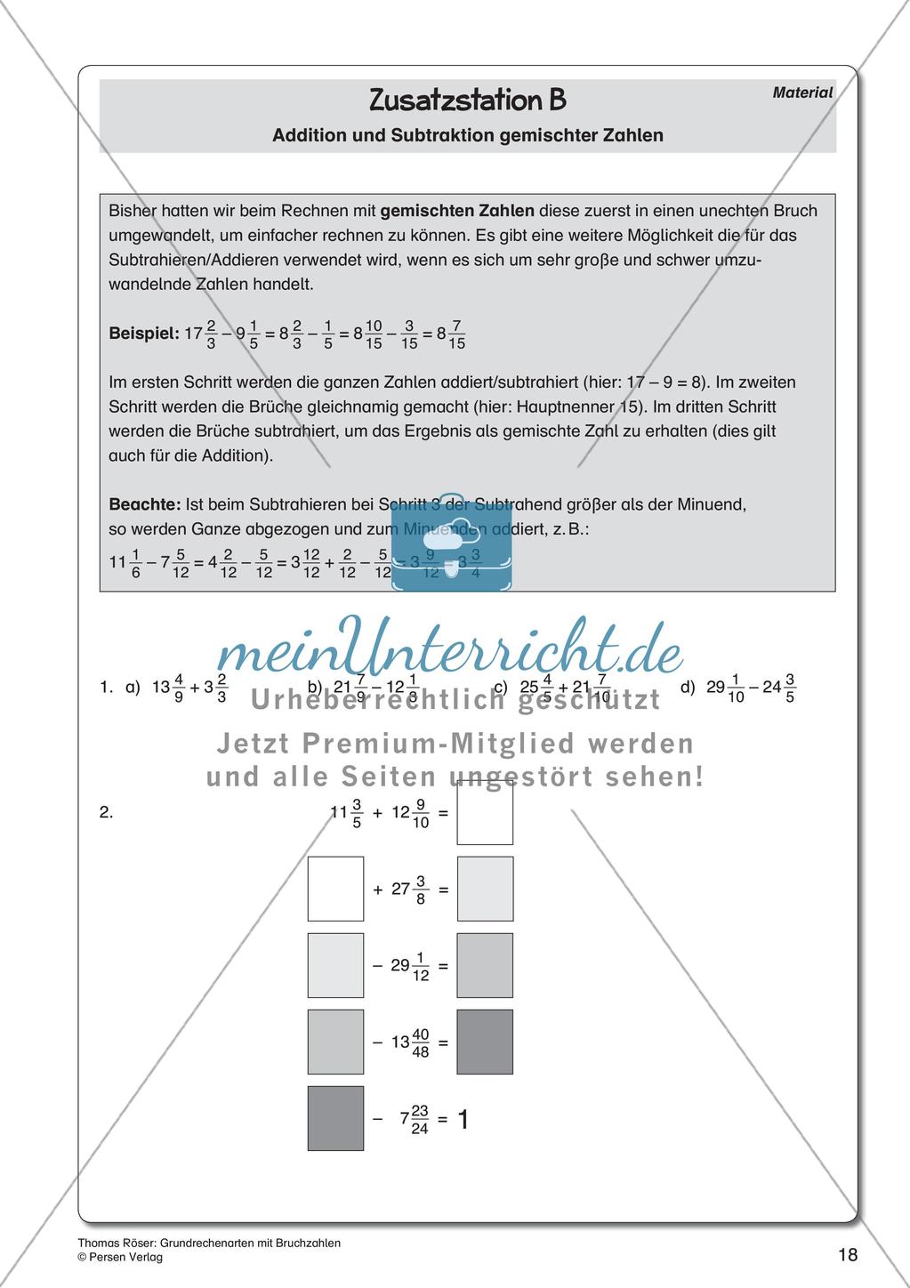 Die Grundrechenarten mit Bruchzahlen Preview 20