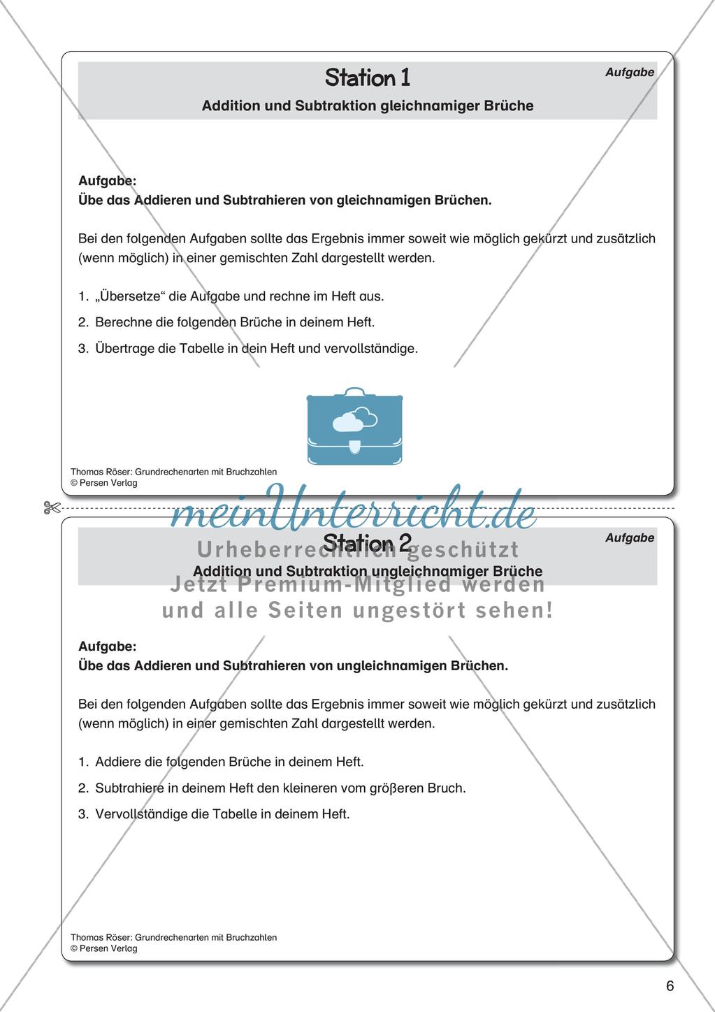 Die Grundrechenarten mit Bruchzahlen Preview 8