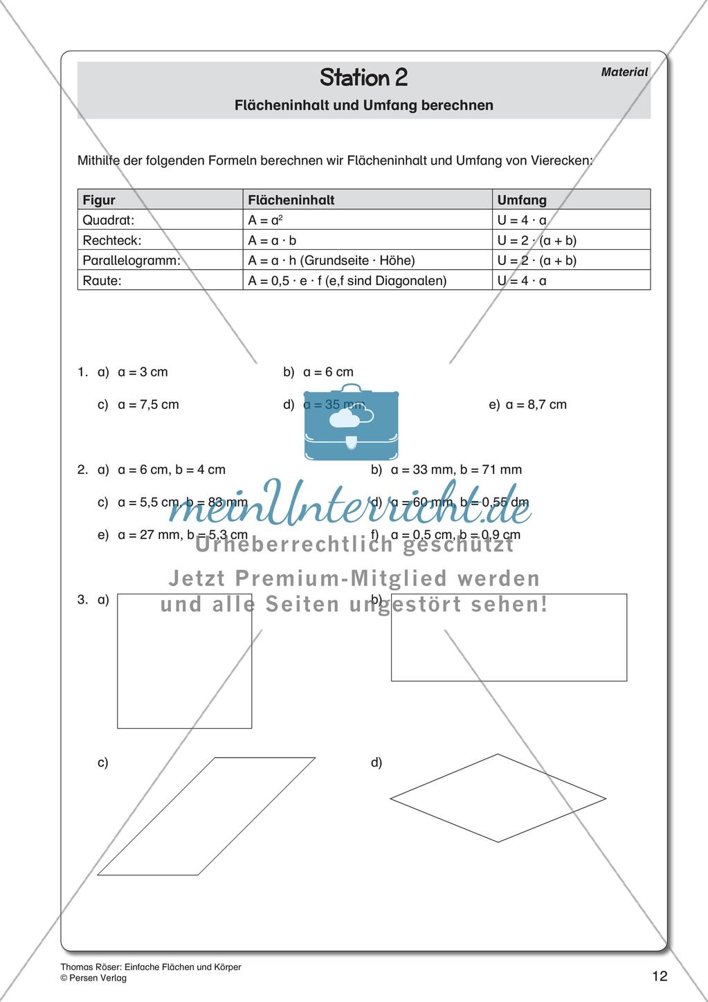 Einfache Flächen und Körper Preview 14